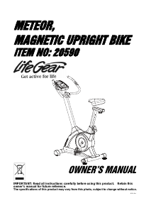 Bruksanvisning LifeGear 20590 Meteor Motionscykel
