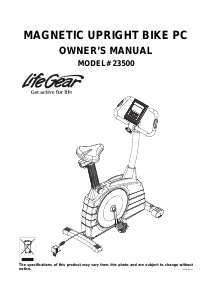 Manual LifeGear 23500 Exercise Bike