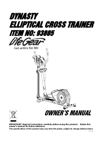 Manual LifeGear 93805 Dynasty Cross Trainer