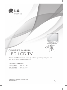Handleiding LG 22LS5400 LED televisie