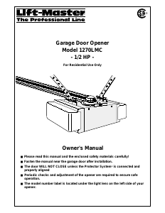 Handleiding LiftMaster 1270LMC Garagedeuropener