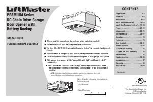 Mode d’emploi LiftMaster 8360 Ouvre-porte de garage