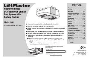 Handleiding LiftMaster 8360 Garagedeuropener