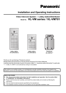 Bruksanvisning Panasonic VL-VM701EX Interntelefon