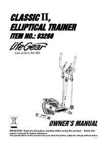 Handleiding LifeGear 93260 Classic II Crosstrainer