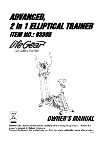 Handleiding LifeGear 93396 Advanced Crosstrainer