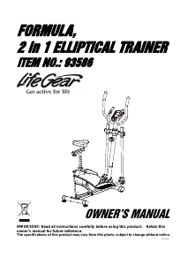 Handleiding LifeGear 93586 Formula Crosstrainer
