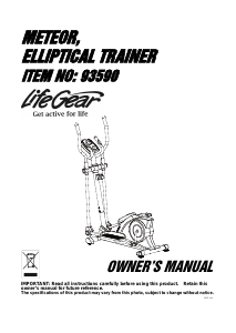 Manual LifeGear 93590 Meteor Cross Trainer