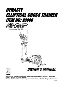 Manual LifeGear 93800 Dynasty Cross Trainer