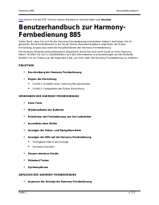 Bedienungsanleitung Logitech Harmony 885 Fernbedienung
