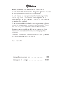 Manual de uso Balay 3WGX2018 Microondas