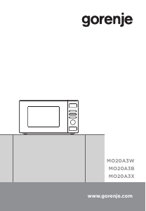 Руководство Gorenje MO20A3X Микроволновая печь