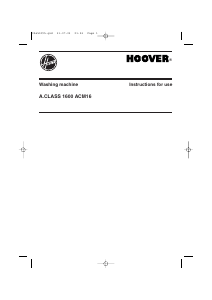 Handleiding Hoover ACM 16 UK Wasmachine