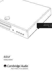 Mode d’emploi Cambridge Azur 550C Lecteur CD