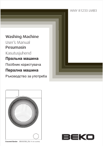 Bruksanvisning BEKO WMY 81233 LMB3 Tvättmaskin