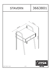 説明書 JYSK Stavern ベッドサイドテーブル