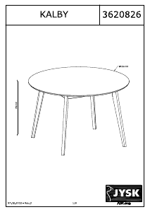 Rokasgrāmata JYSK Kalby (Ø120) Pusdienu galds