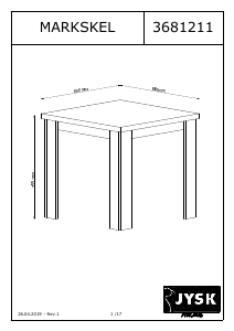 Návod JYSK Markskel (80x80x75) Jedálenský stôl