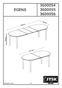 Návod JYSK Egens (90x190/270) Jedálenský stôl