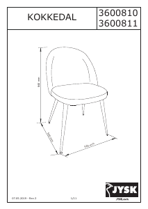 説明書 JYSK Kokkedal 椅子