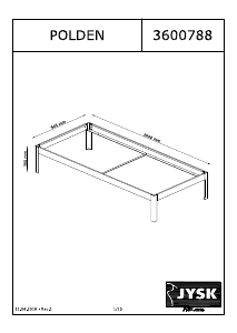 Посібник JYSK Polden (90x200) Каркас ліжка