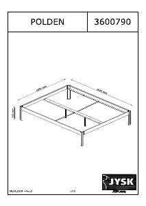 Manual JYSK Polden (160x200) Estrutura de cama