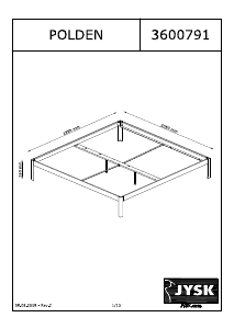 説明書 JYSK Polden (180x200) ベッドフレーム