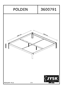 Bruksanvisning JYSK Polden (180x200) Sängstomme