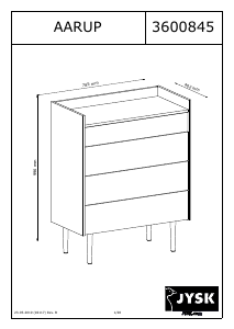 Hướng dẫn sử dụng JYSK Aarup (79x100x41) Tủ ngăn kéo