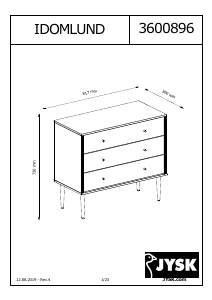 Használati útmutató JYSK Idomlund (82x74x39) Fésülködőasztal