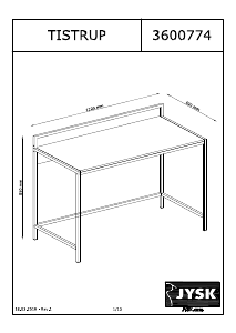 Használati útmutató JYSK Tistrup (60x120x85) Íróasztal