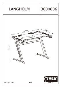 Használati útmutató JYSK Langholm (62x111x78) Íróasztal