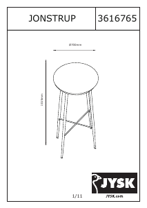 Посібник JYSK Jonstrup (Ø70) Барний стілець