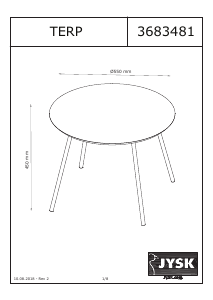 Посібник JYSK Terp (Ø55) Приставний стіл