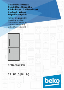 Handleiding BEKO RCNA366K30W Koel-vries combinatie