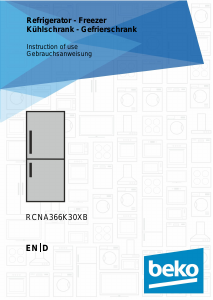 Bedienungsanleitung BEKO RCNA366K30XB Kühl-gefrierkombination