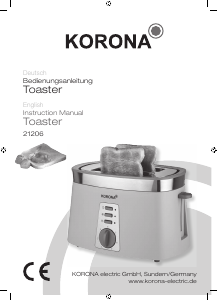 Bruksanvisning Korona 21206 Brödrost