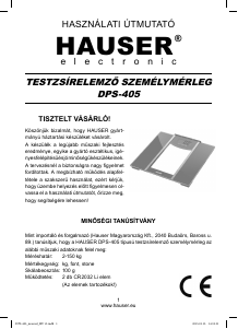 Manual Hauser DPS-405 Cântar