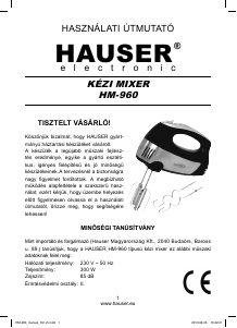 Manual Hauser HM-960 Mixer de mână