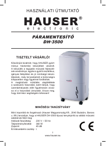 Manual Hauser DH-3500 Dezumidificator