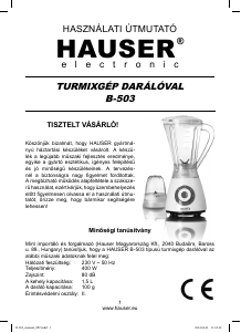 Használati útmutató Hauser B-503 Turmixgép