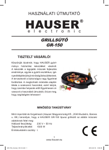 Instrukcja Hauser GR-150 Grill stołowy