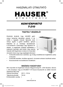 Instrukcja Hauser T-210 Toster