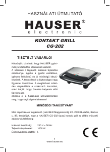 Használati útmutató Hauser CG-202 Kontaktgrill