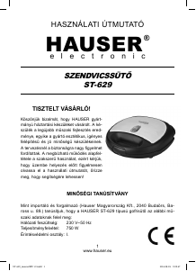 Manual Hauser ST-629 Grătar electric