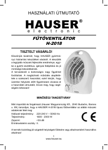 Használati útmutató Hauser H-2018 Hősugárzó