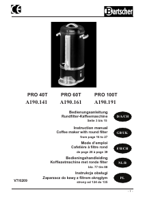 Bedienungsanleitung Bartscher Pro 100T Kaffeemaschine