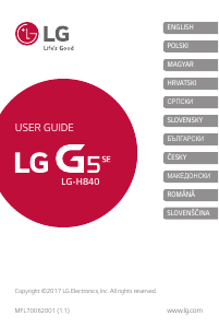 Használati útmutató LG H840 G5 SE Mobiltelefon