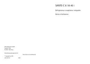 Mode d’emploi AEG SANTOC81840I Réfrigérateur combiné