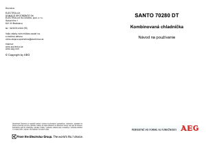 Návod AEG SANTO70280DT Chladnička s mrazničkou